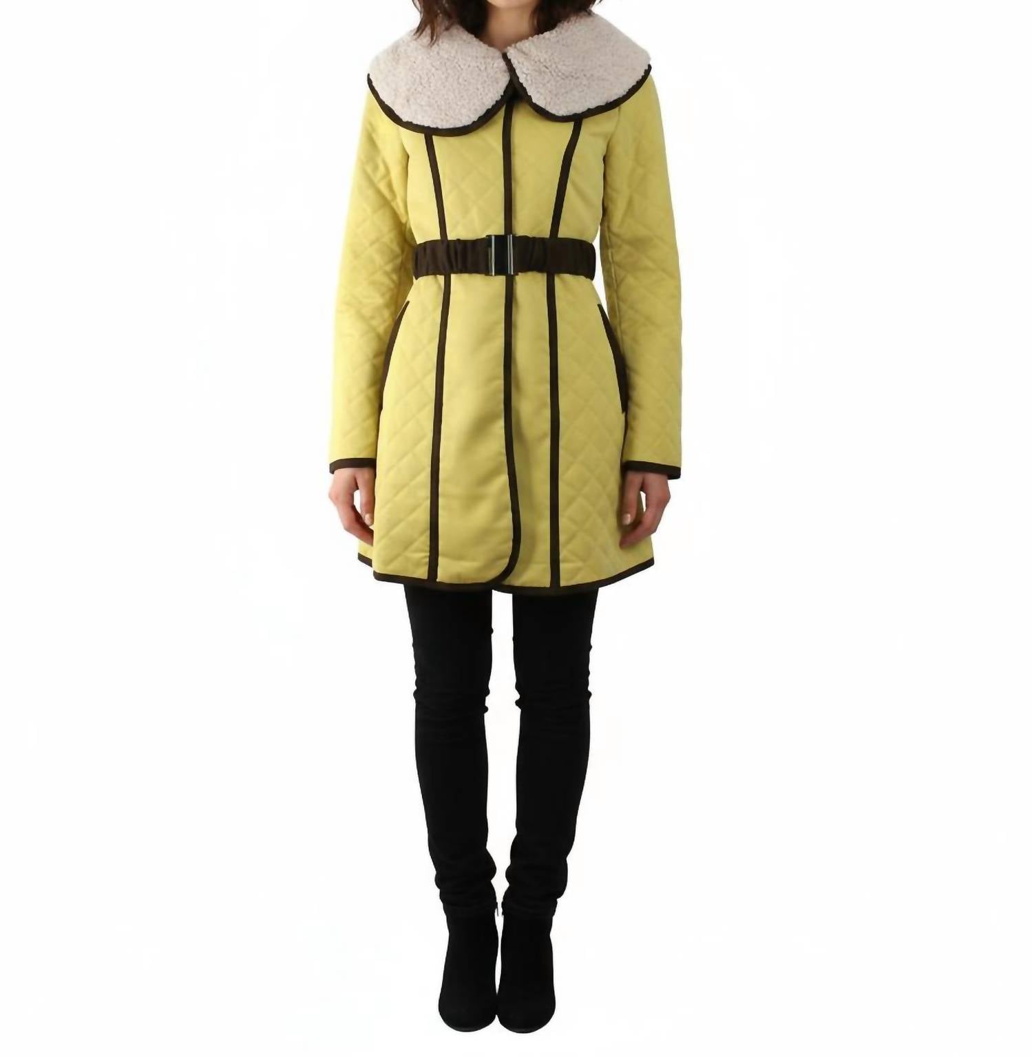 Ryu - Oversized Fleece Collar Quilted Coat