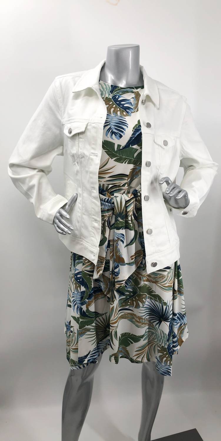 Papillon - Women's Winslow Tropical Stretch Sleeveless Dress With Tie Belt
