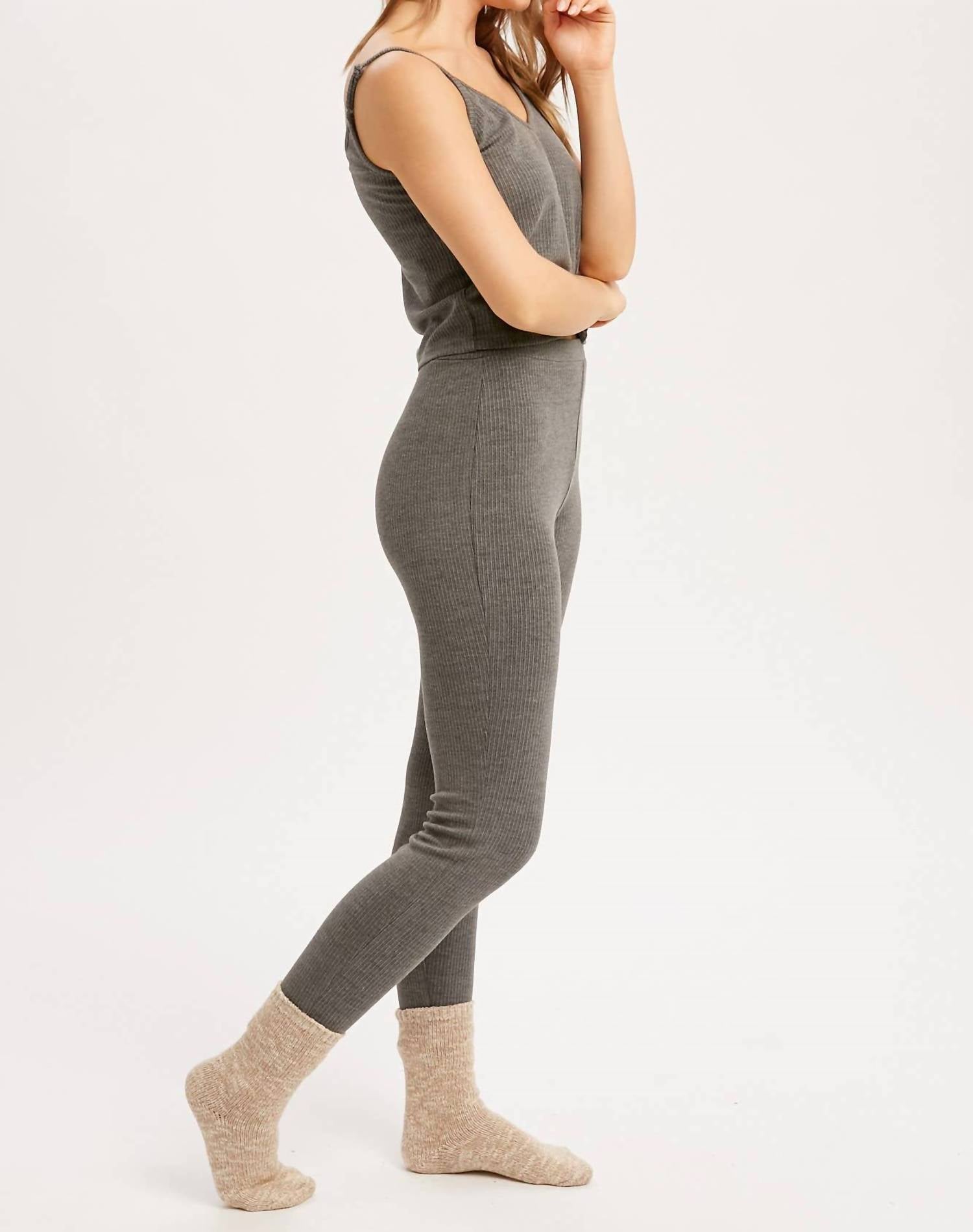Listicle - Ribbed Knit Cami & Leggings Lounge Set