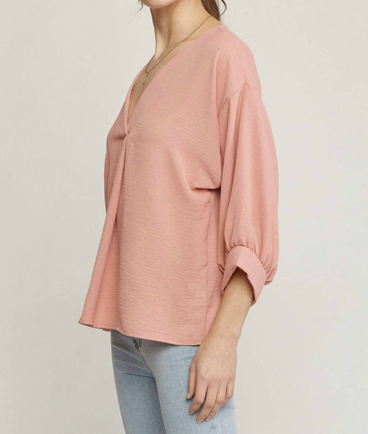 Entro - Placket V-neck Top
