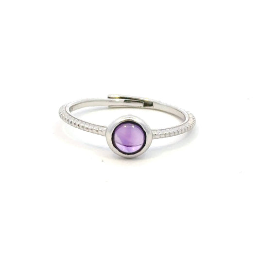 Aamiaa - Color Candy Collection Ring With 5mm Round Amethyst