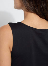Lysse Evie Scoop Neck Tank Top in black - women's tank top - alternate view