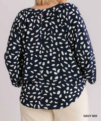 Animal Print Round Neck Long Sleeve Top