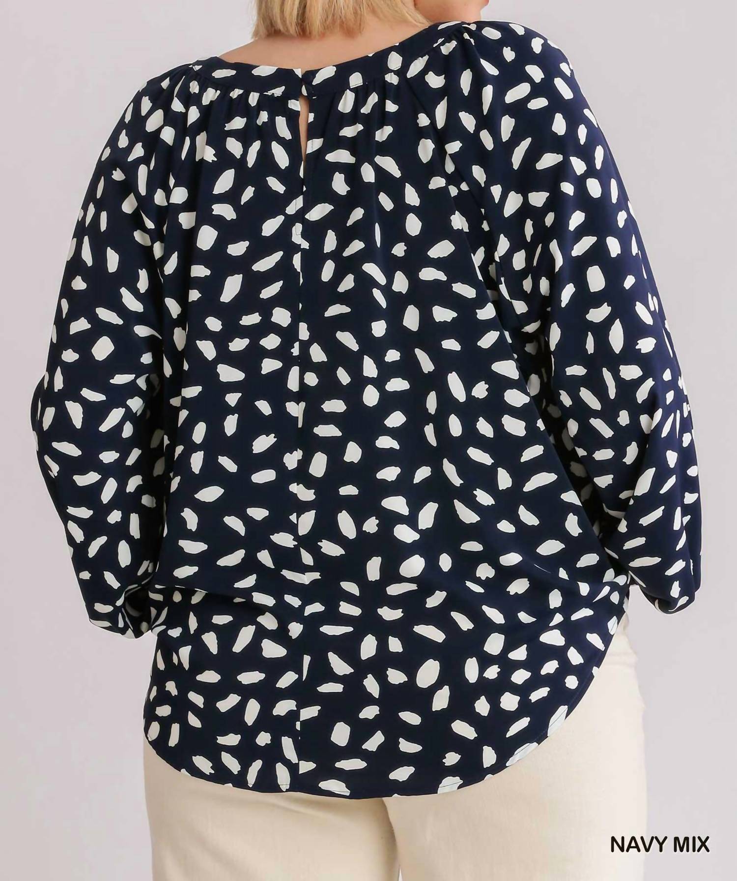 Animal Print Round Neck Long Sleeve Top