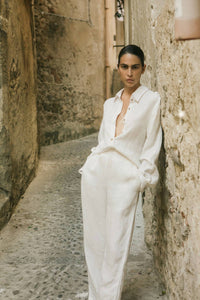 ANEMOS Women's The Keaton Wide Leg Pants in white - women's pants - alternate view