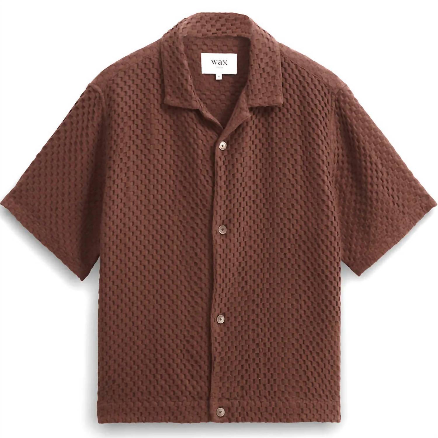 Wax London - Lido Box Dobby Weave Short-sleeve Shirt