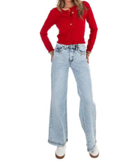 LE LIS Loving You Cardigan in ruby red - women's cardigan - view 6