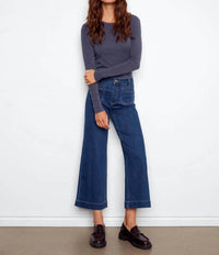 Charlie B - Cropped Flare Patch Pockets Jeans