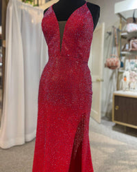 Vienna Prom - Deep V-Mesh Strappy Long Gown