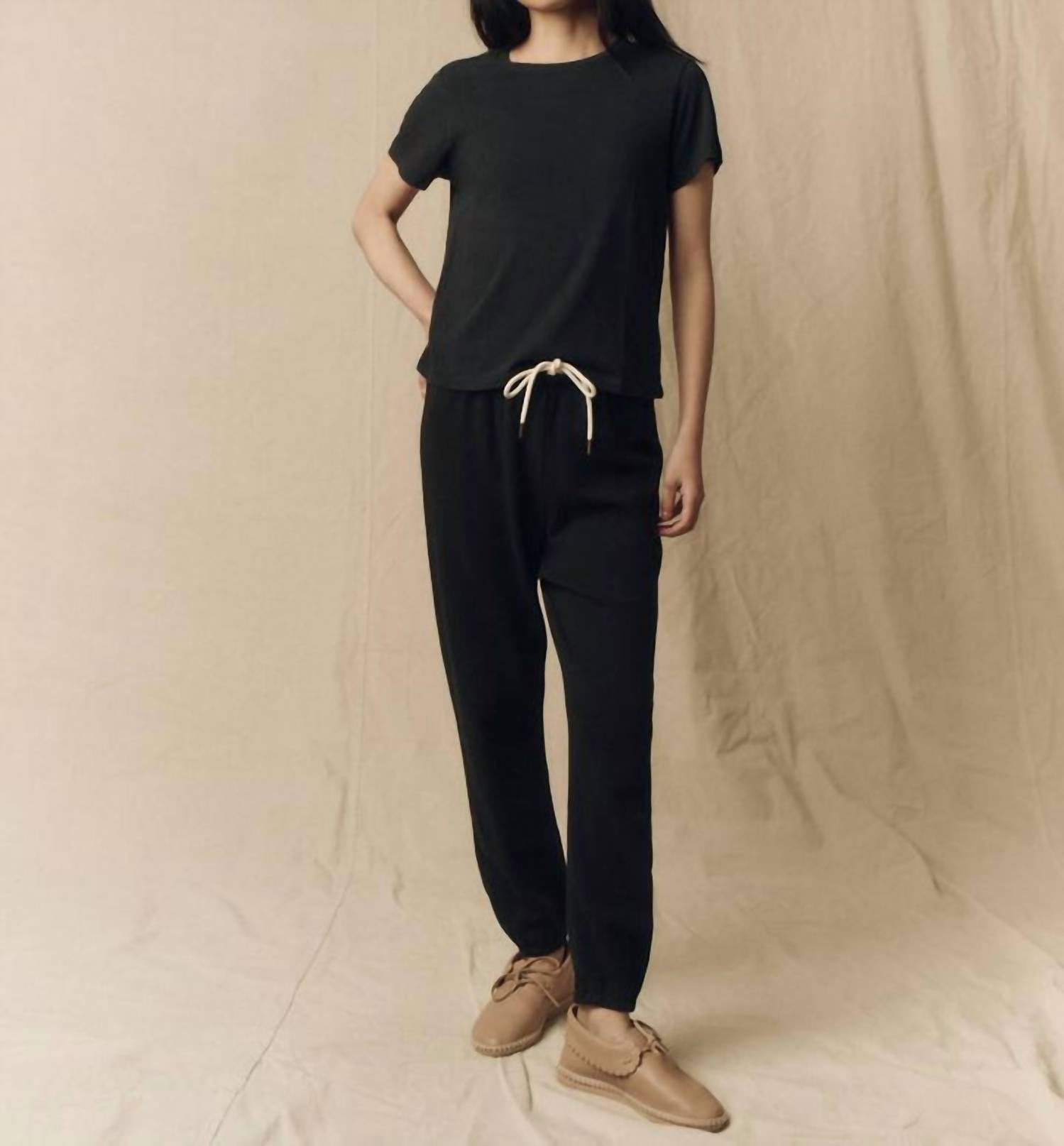 THE GREAT. The Little Tee in almost black - women's t-shirt - alternate view