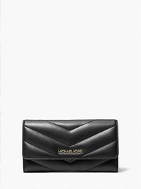 Michael Kors - Women's Jet Set Travel Large Quilted Tri-fold Wallet