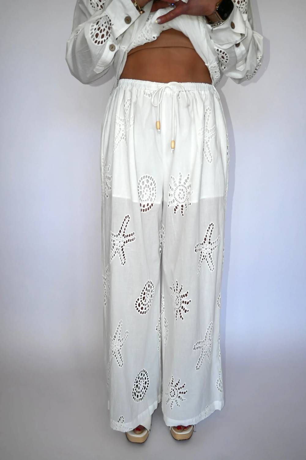 Vintage Havana - Ocean Eyelet Pants