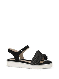 Bella Comforto Women's Claude Open Toe Sandas in black multi - women's sandal