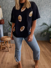 Timing - Kickoff Sequin Football Tee