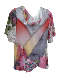 Lv Collection - Floral Cowl Neck Top