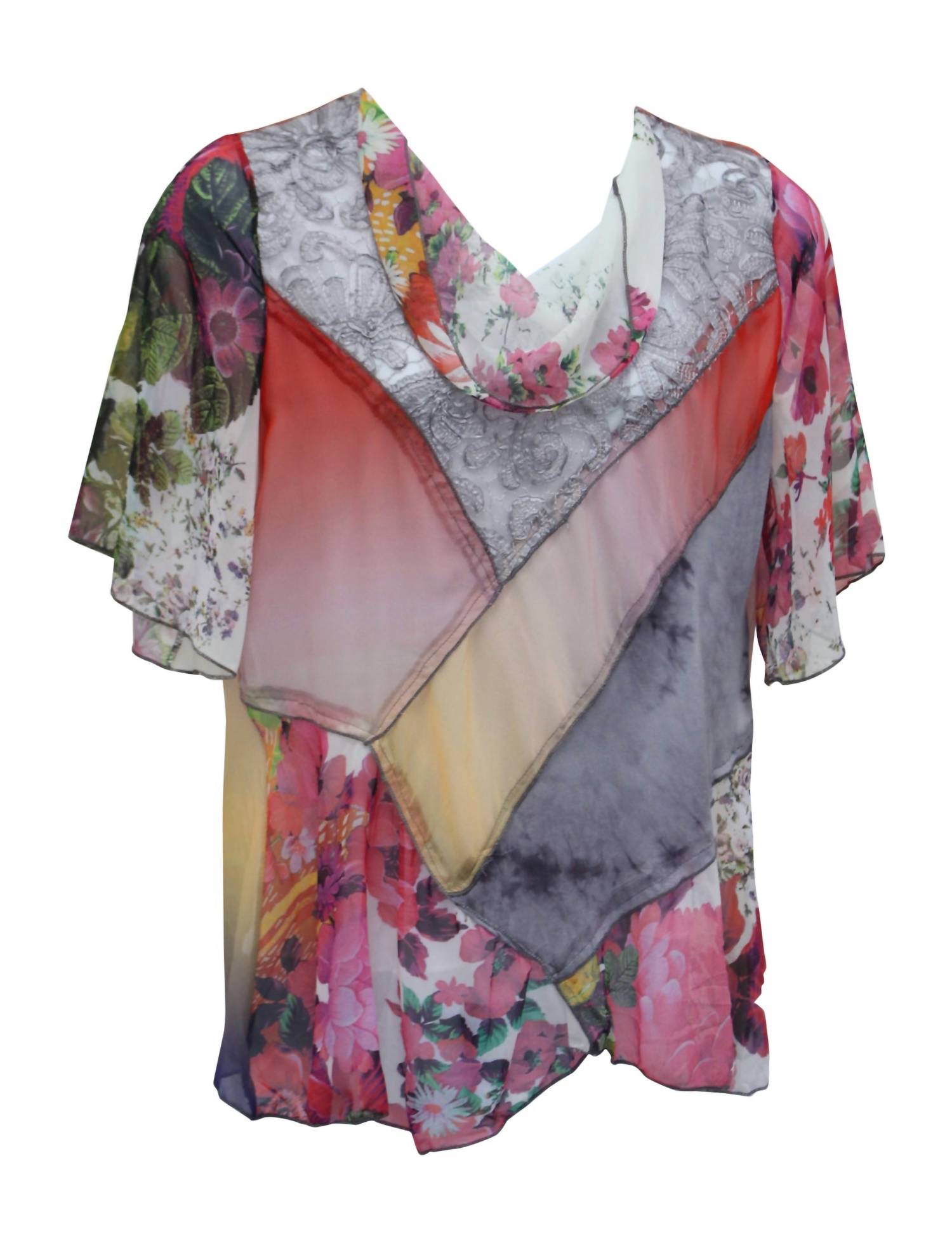 Lv Collection - Floral Cowl Neck Top