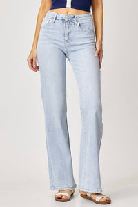 RISEN High Rise 90s Wide Leg Jean in blue - women's jeans
