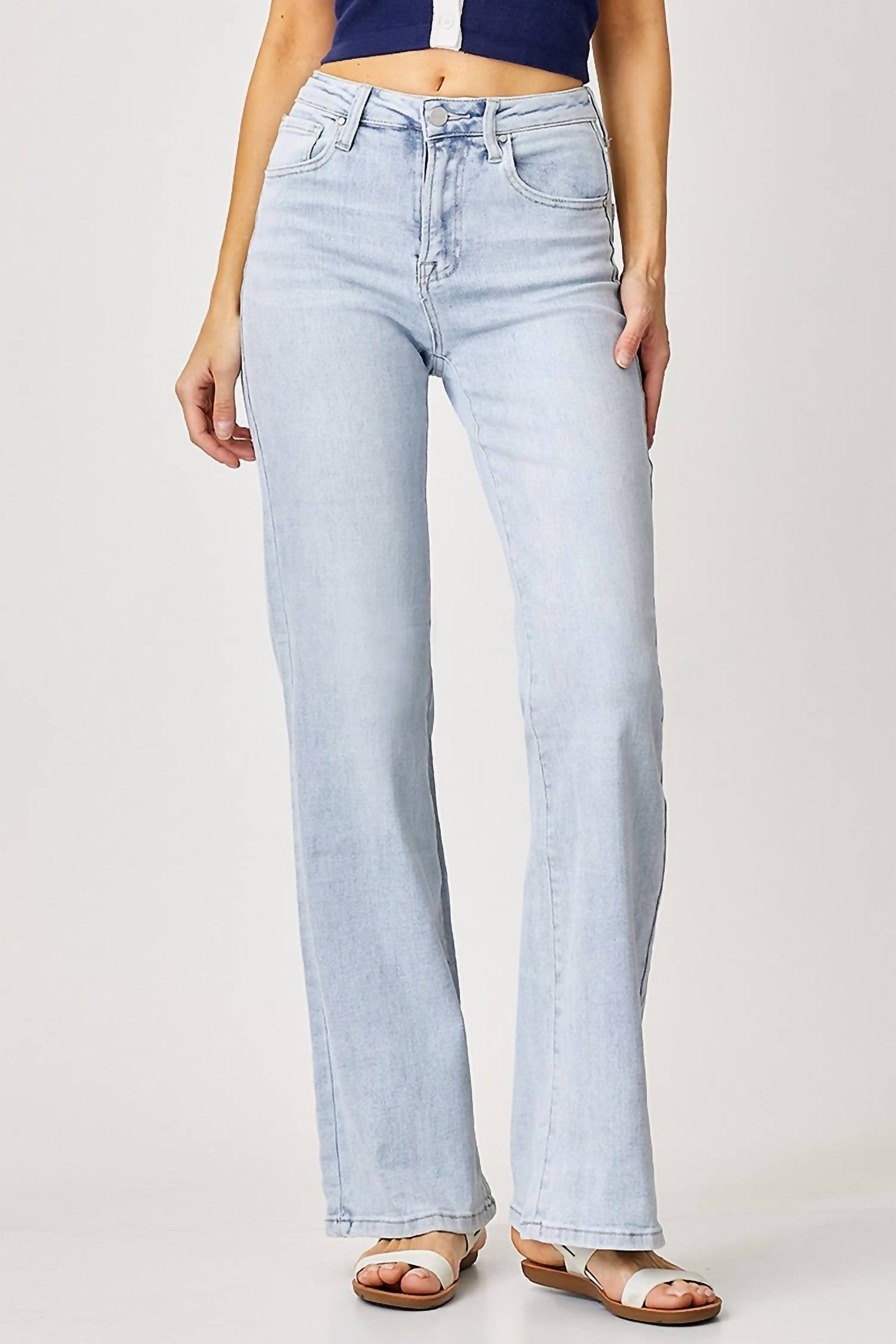 RISEN High Rise 90s Wide Leg Jean in blue - women's jeans