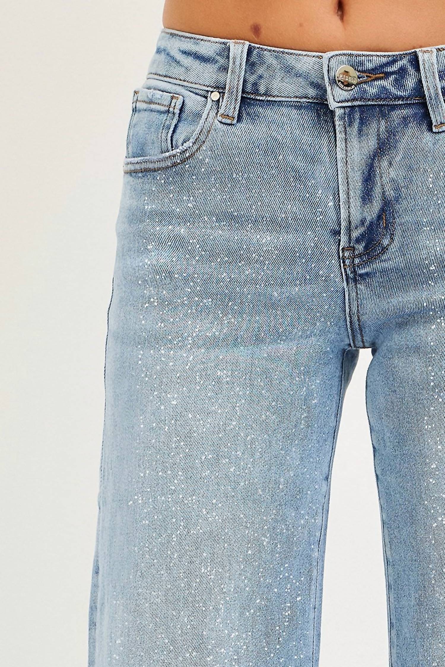RISEN Low Rise Wide Leg Jean in light wash - women's jeans - view 4