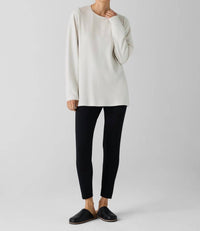 Eileen Fisher - Textured Stretch Rib Round Neck Long Sleeve Top