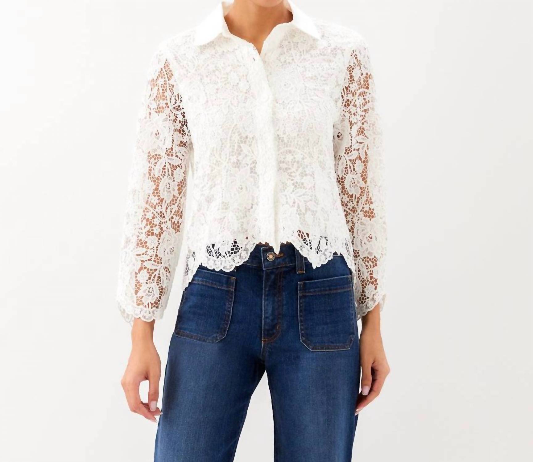 Karen Kane - Lace Button Down Soft Jacket