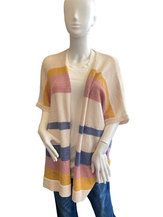 Lightweight Multi Stripe Sweater Cardigan