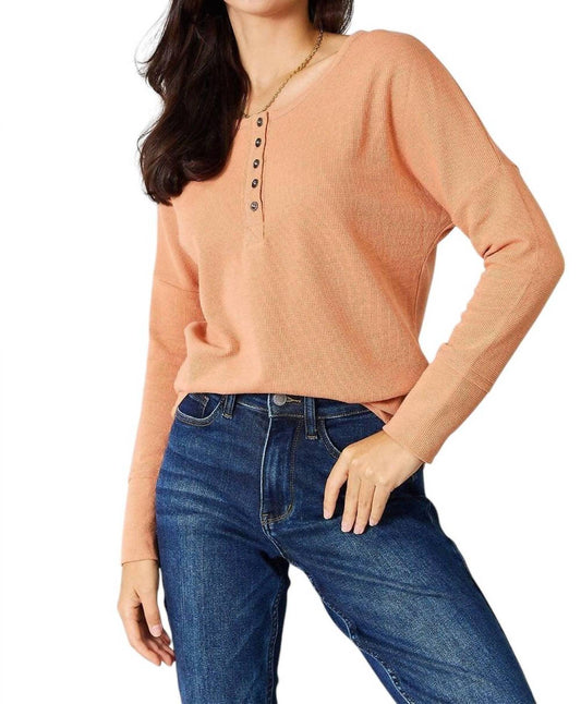 Basic Bae - Sophisticated Comfort Half Button Blouse