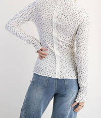 Easel - Floral Printed Thermal Fitted Top