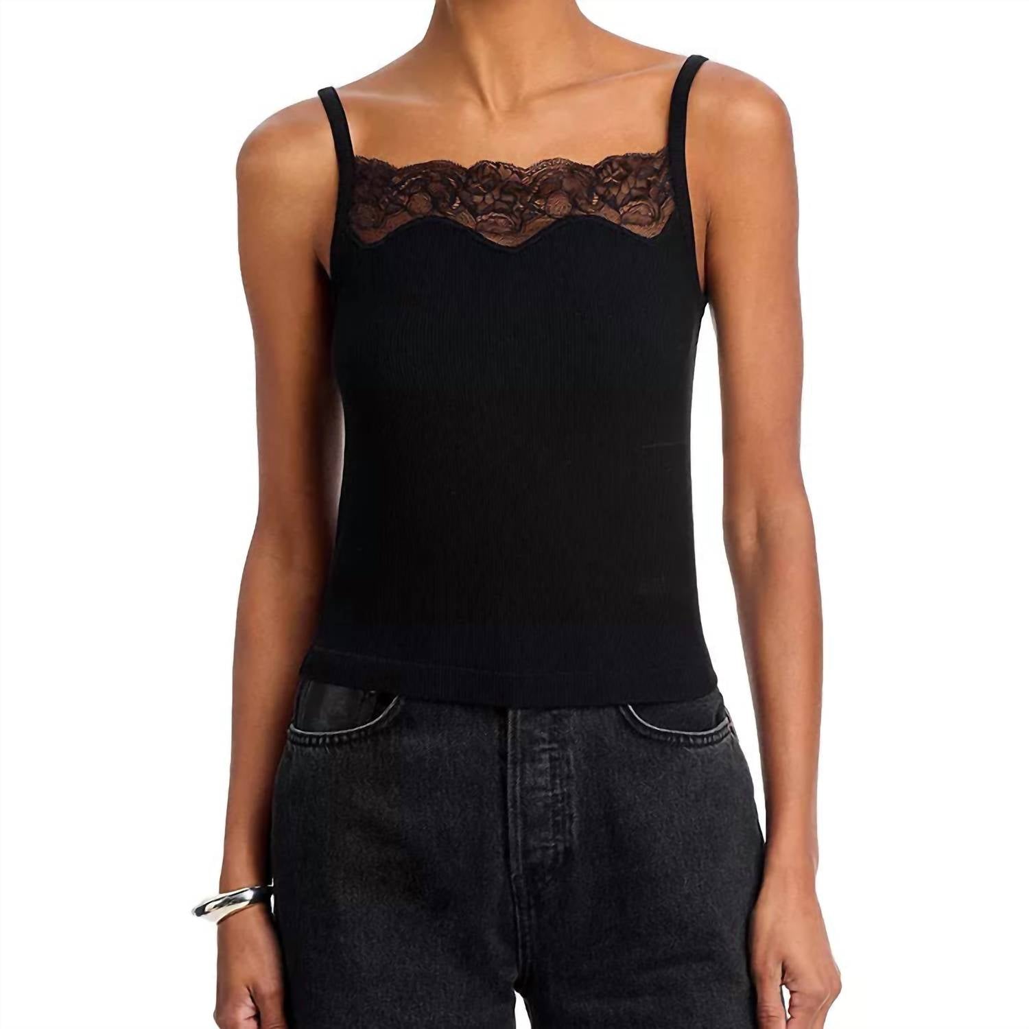 Re/Done - Lace Ribbed Camisole