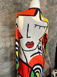 Vanite Couture Women's Picasso Mix Abstract Dress in orange yellow - women's dress - view 6
