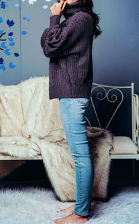 CABLE-KNIT TURTLENECK SWEATER