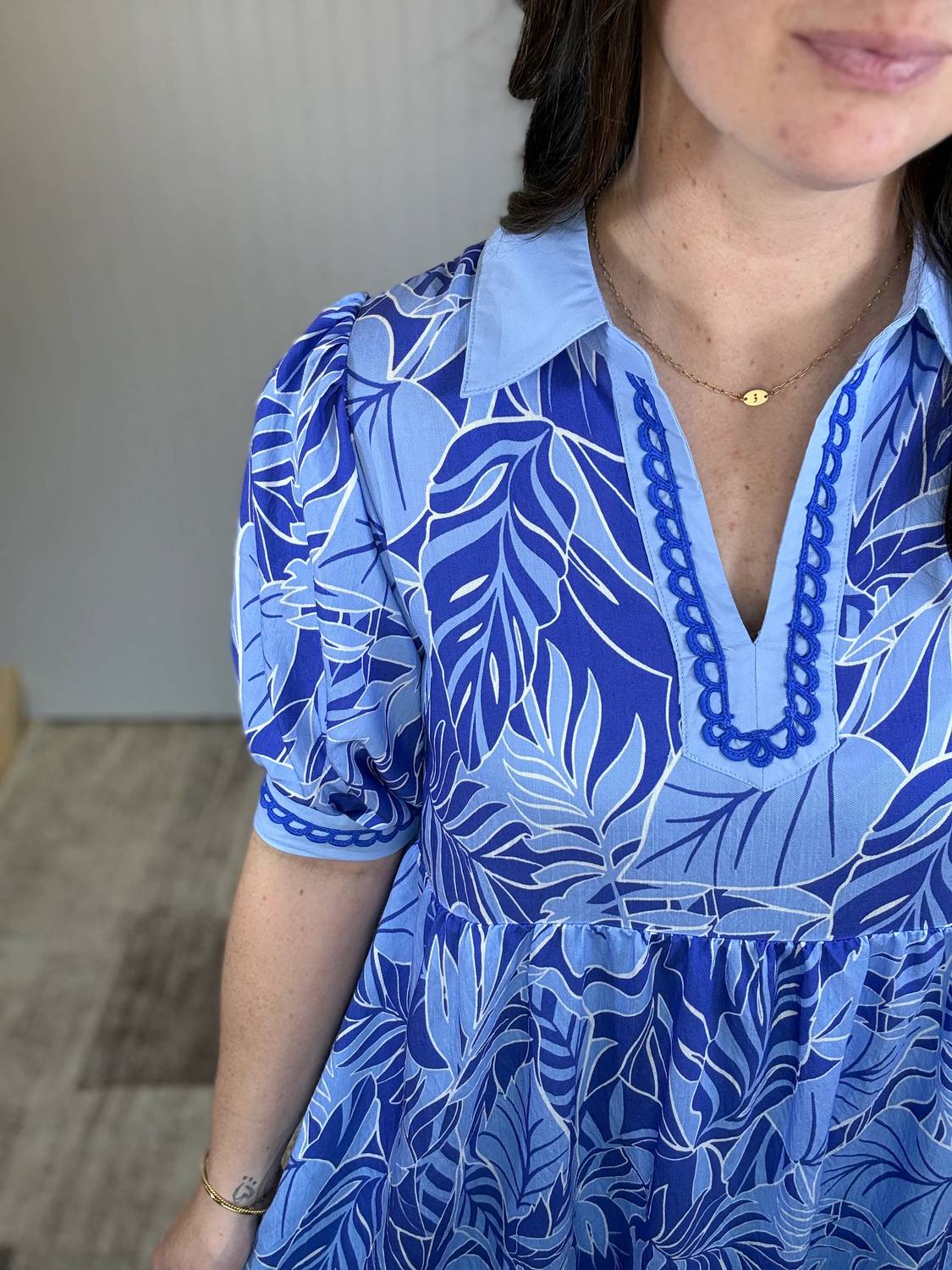 Umgee - Border Print V-neck Midi Dress