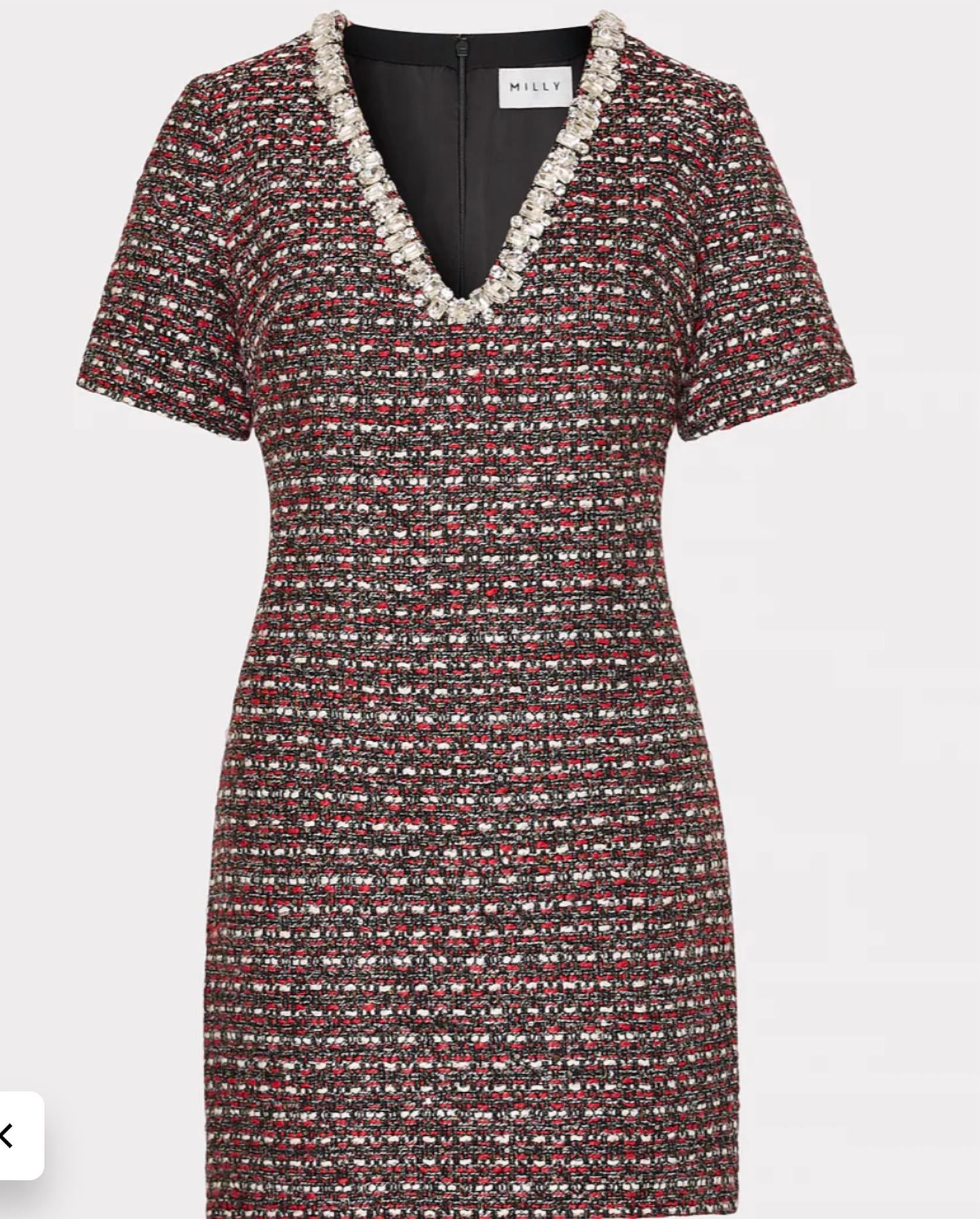 Milly - Nyla Tweed Crystal Dress
