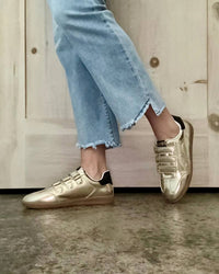 Vintage Havana - Women's Foil Velcro Strap Shoes