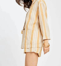 Gentle Fawn Whiteleaf Shorts in mustard striped - women's shorts - alternate view