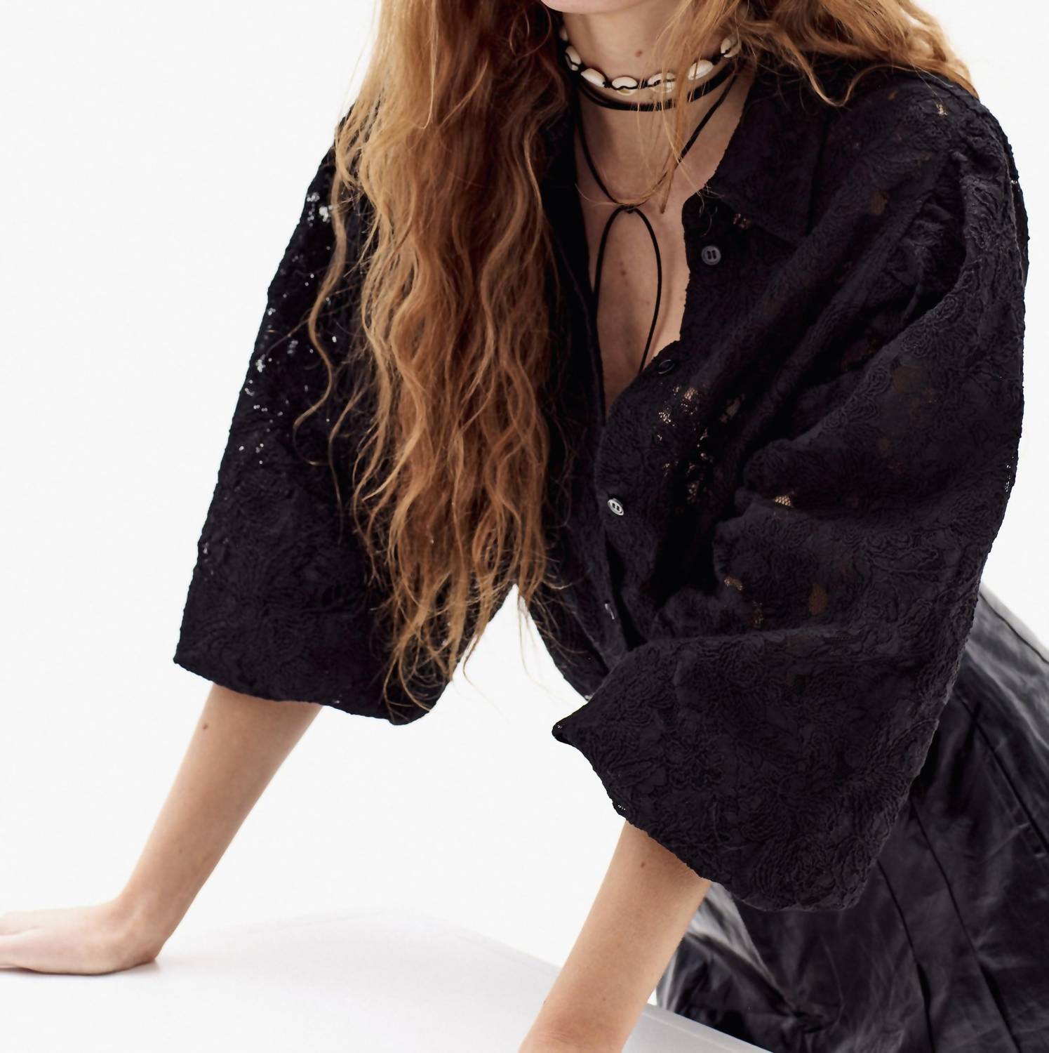 Lanthropy - Claire Cotton Lace Shirt
