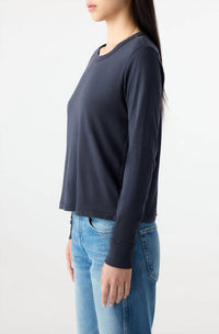 AMO Lovey Long Sleeve Tee in black - women's long sleeve top - alternate view