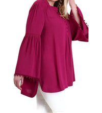 Umgee - Popover Trumpet Sleeve Blouse