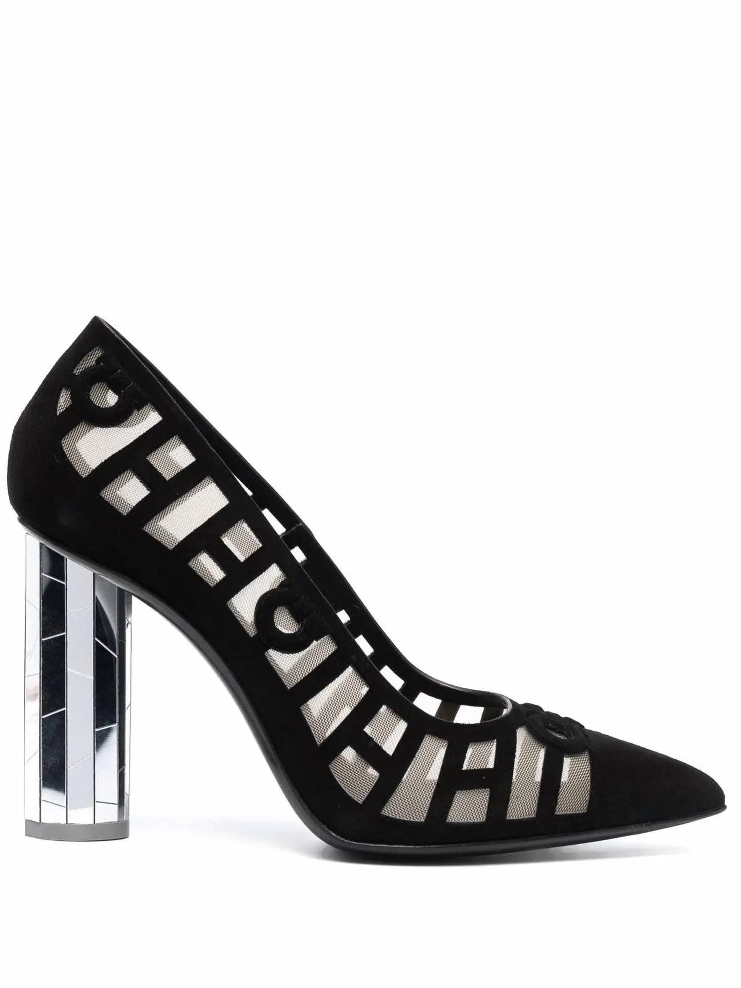 Salvatore Ferragamo Women's Mirrored Heel Pumps in black - women's heels - view 32