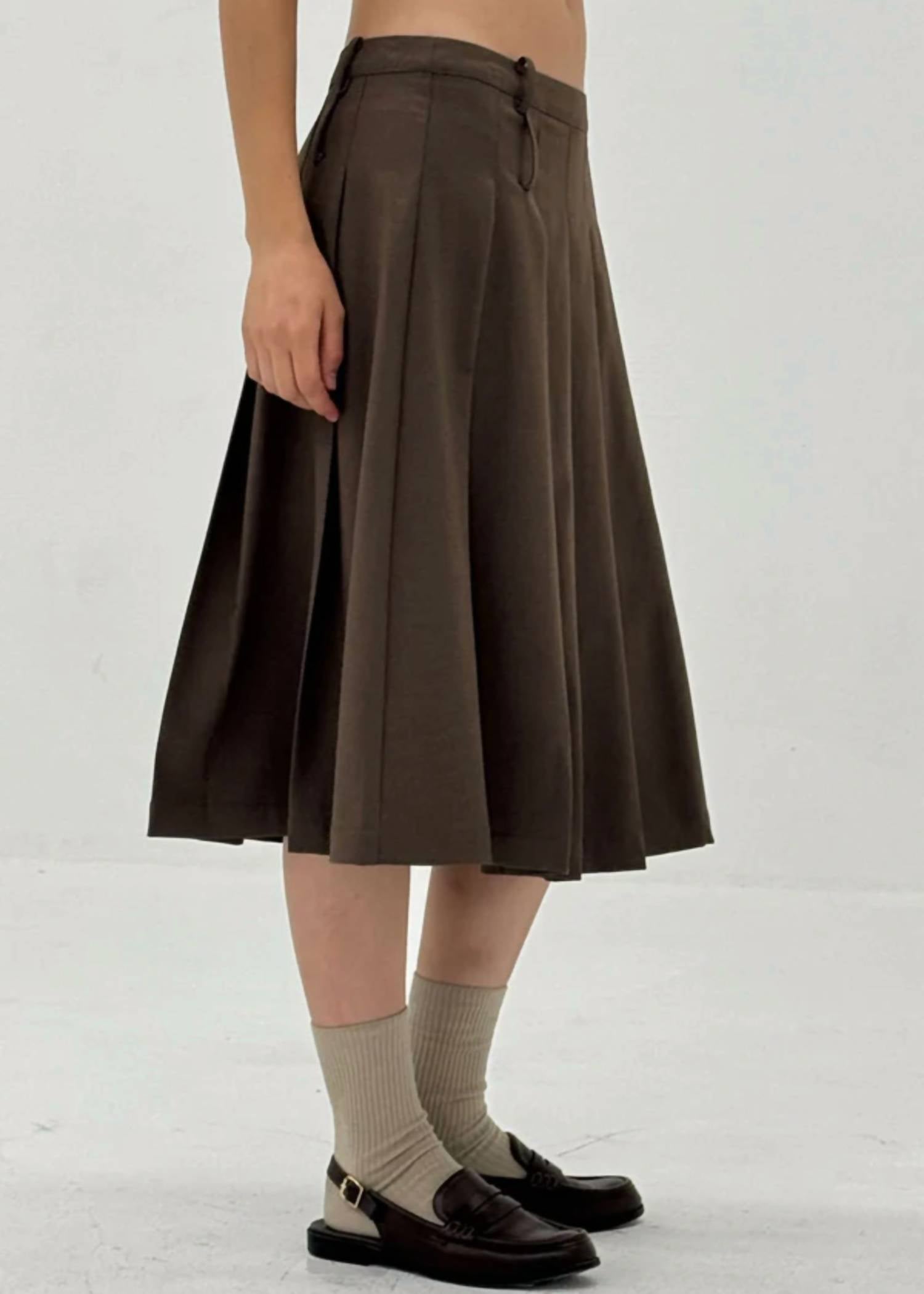 Find Me Now - Side Zipper Pleated Skirt