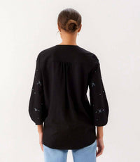 Karen Kane - Bracelet Sleeve Embellished Asymmetric Top