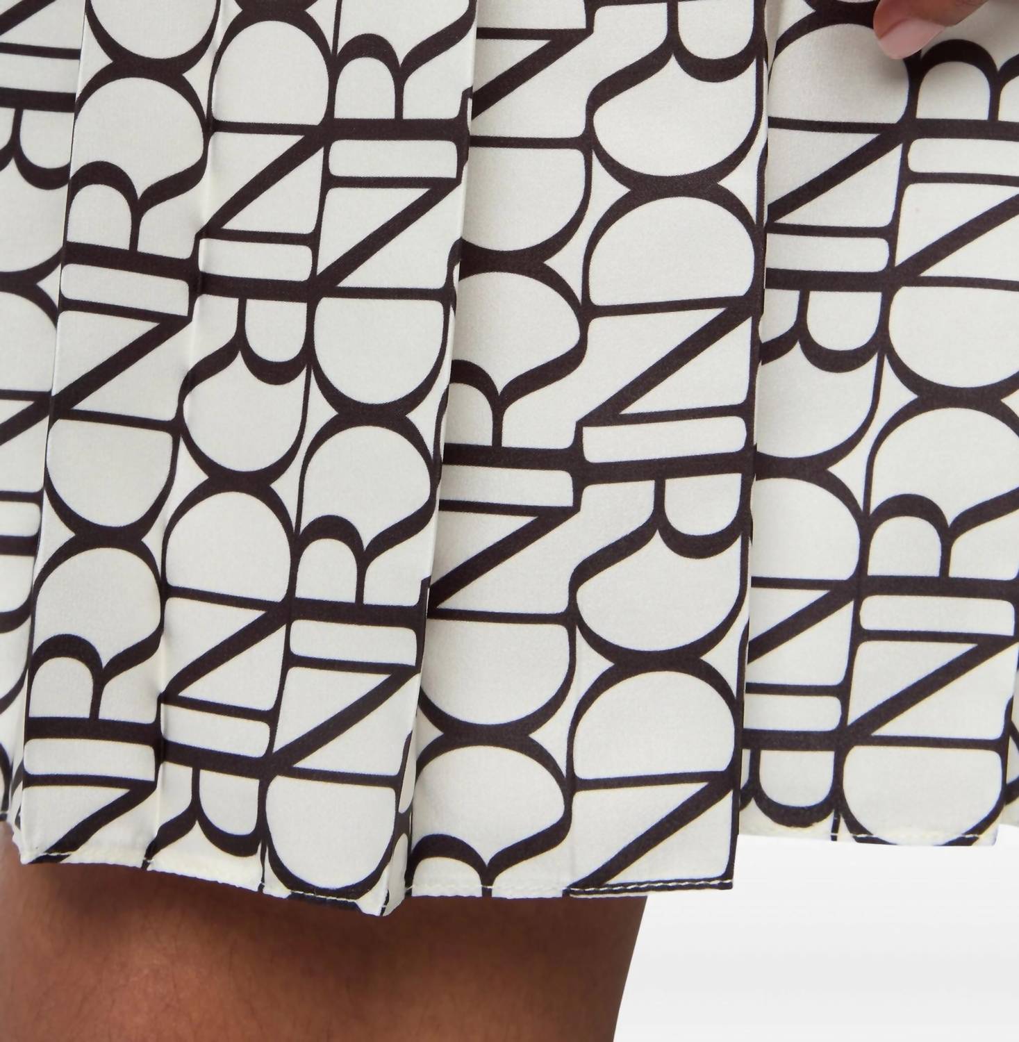 Nina Ricci - All Over Logo Pleated Mini Skirt