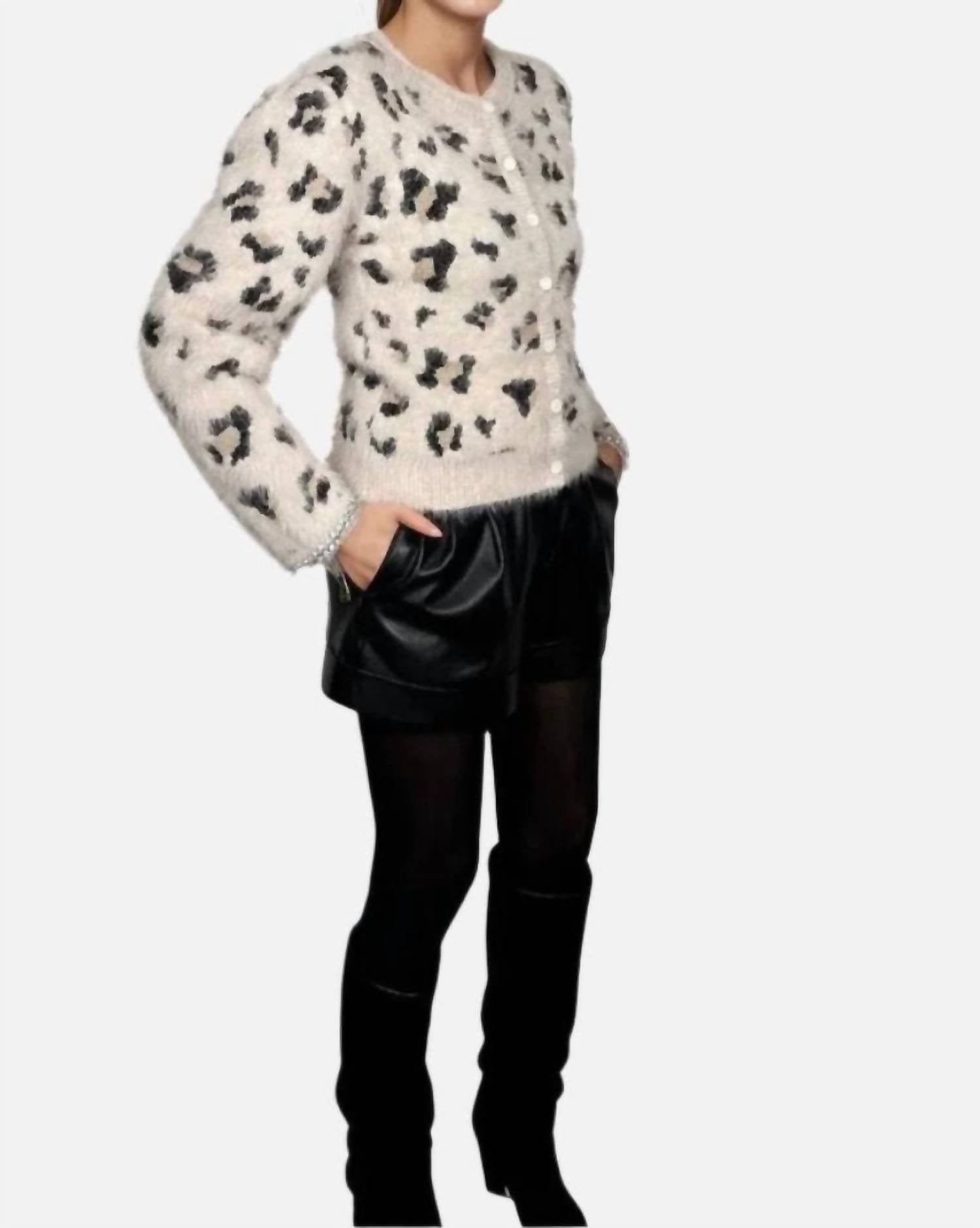 Pho Firenze - Knit Cardigan With Diamond Appliqué