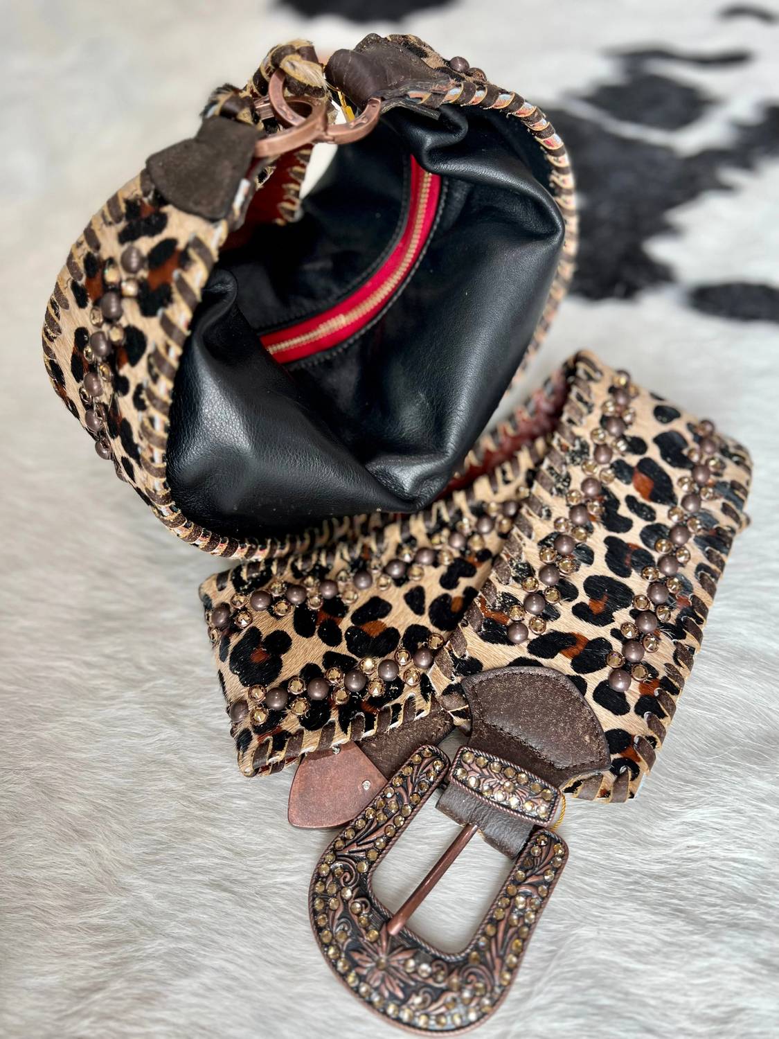 Kurtmen - Women's Armadillo Leopard Bag
