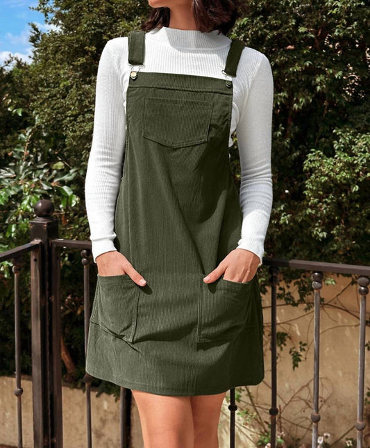1 The Woman - Corduroy Overall Dress