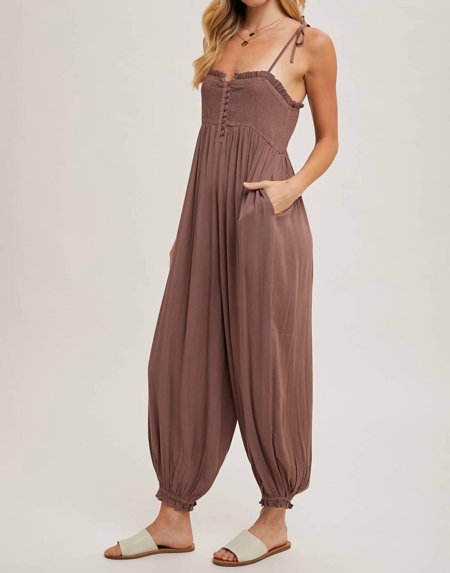 Bluivy - Shoulder Tie Jumpsuit