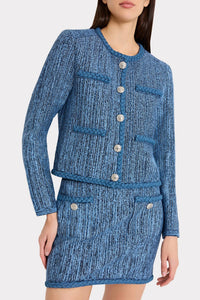 Milly - Shayne Pinstripe Knit Cardigan Jacket
