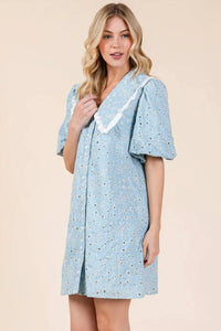 Geegee - Petal Pusher Eyelet Mini Dress