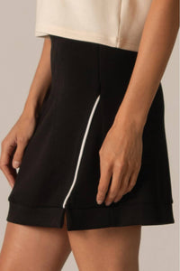 P.CILL Butter Modal Piping Detail Mini Skirt in black - women's skirt - alternate view