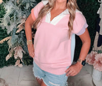 First Love - Cozy Oversized Pastel Half Zip Top